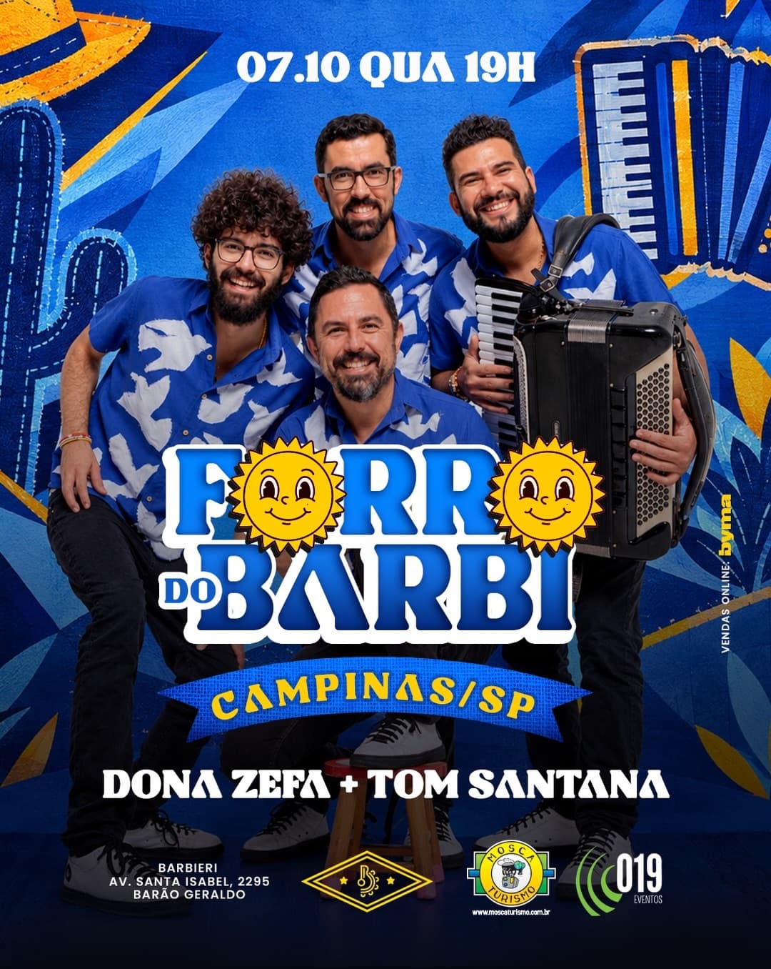 Flyer de Tom Santana, Dona Zefa e DJ Giba