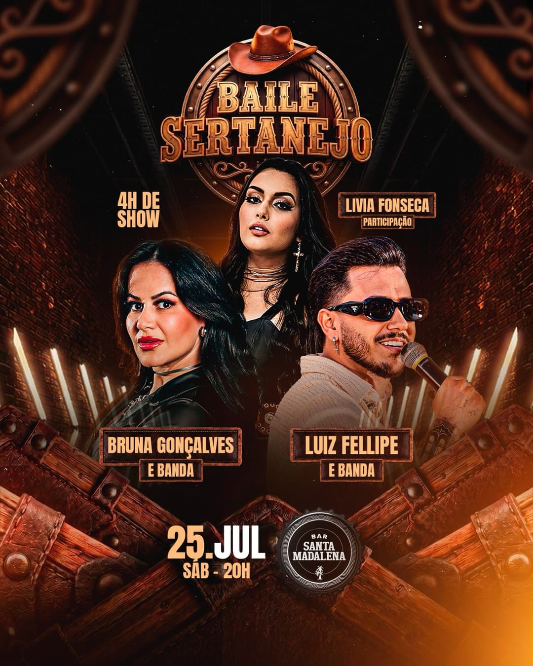 Flyer de Livia Fonseca, Bruna Gonçalves & Banda e mais 1 artista