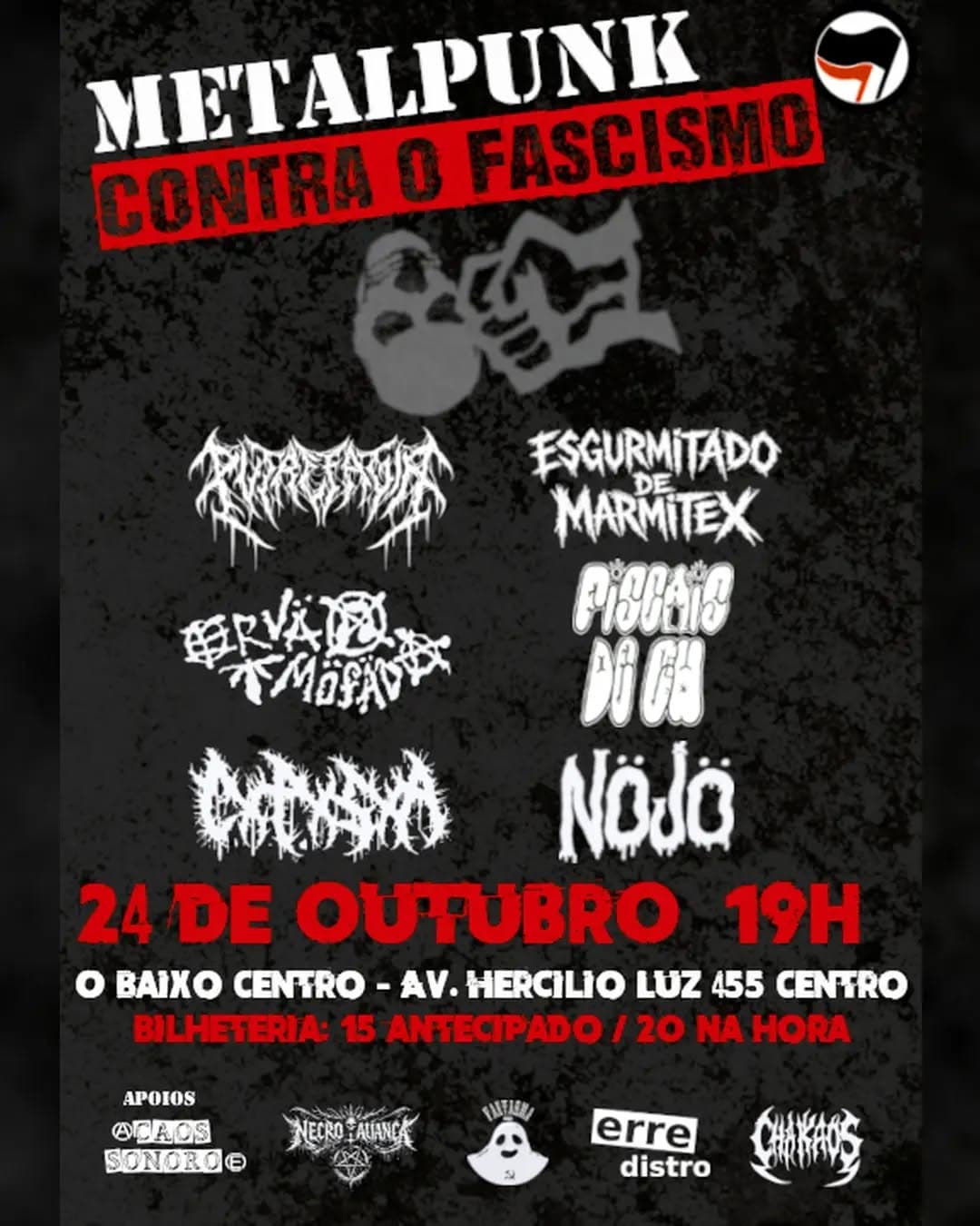 Flyer de Putrefagia, CxPxSxA e mais 4 artistas
