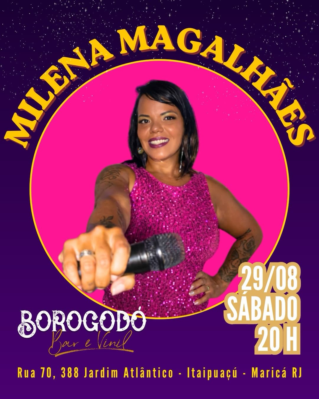 Flyer de Milena Magalhães