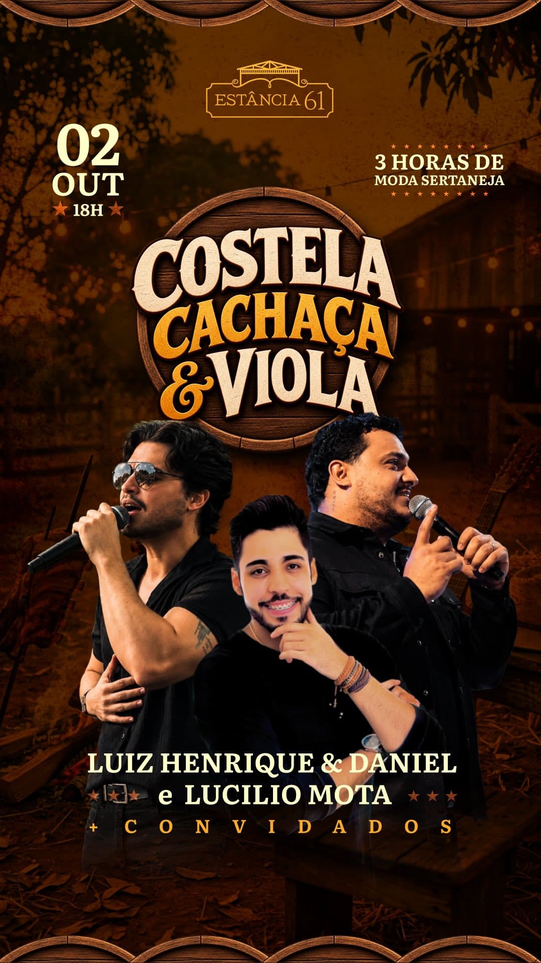 Flyer de Luiz Henrique & Daniel e Lucilio Mota