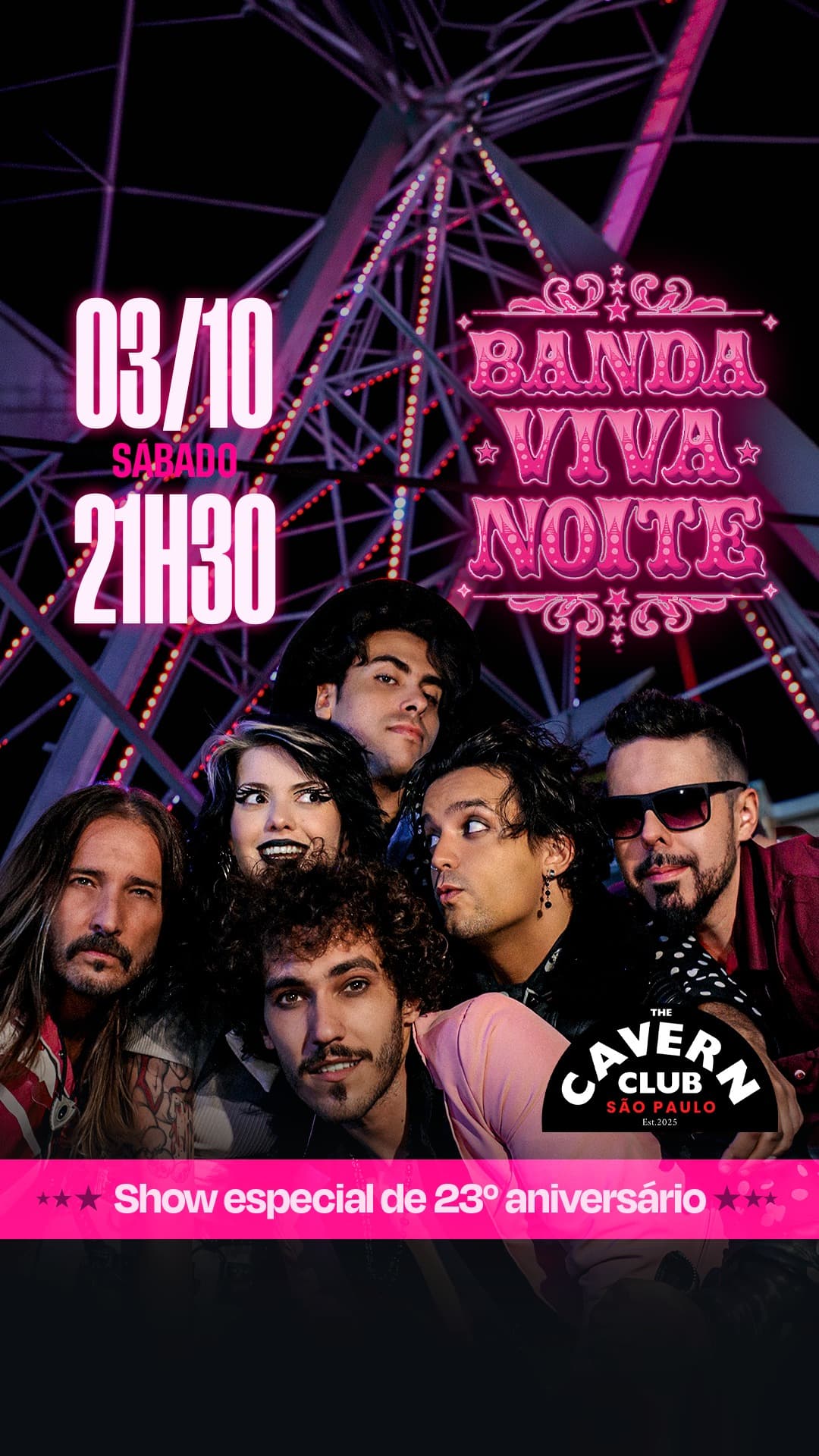 Flyer de Banda Viva Noite