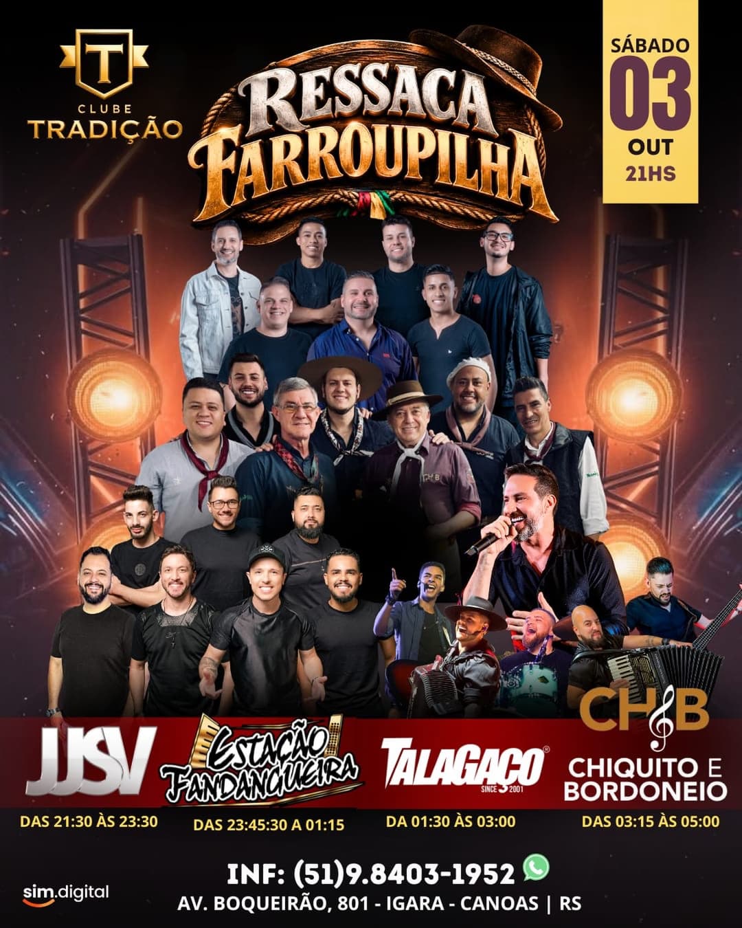 Flyer de JJSV, estacaofandangueira e mais 2 artistas