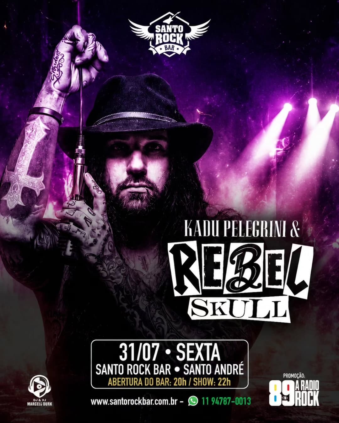Flyer de Kadu Pelegrini e Rebel Skull