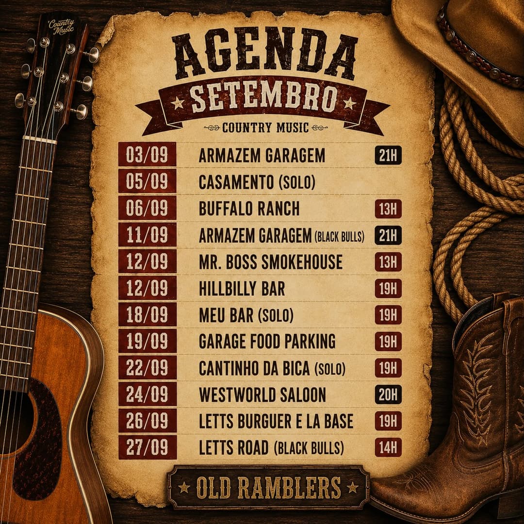 Flyer de Old Ramblers e Solo