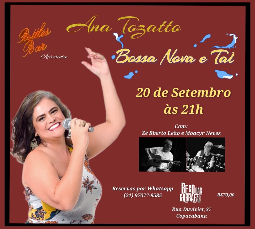 Flyer de Ana Tozatto, Moacyr Neves e Zé Roberto Leão