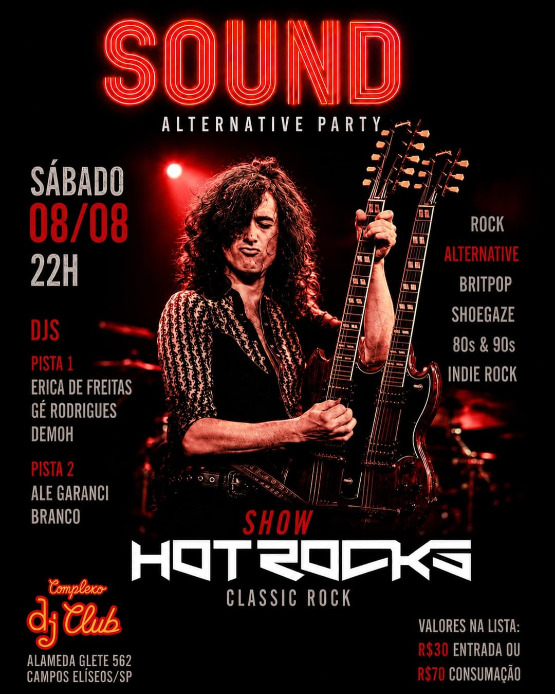 Flyer de Banda Hot Rocks