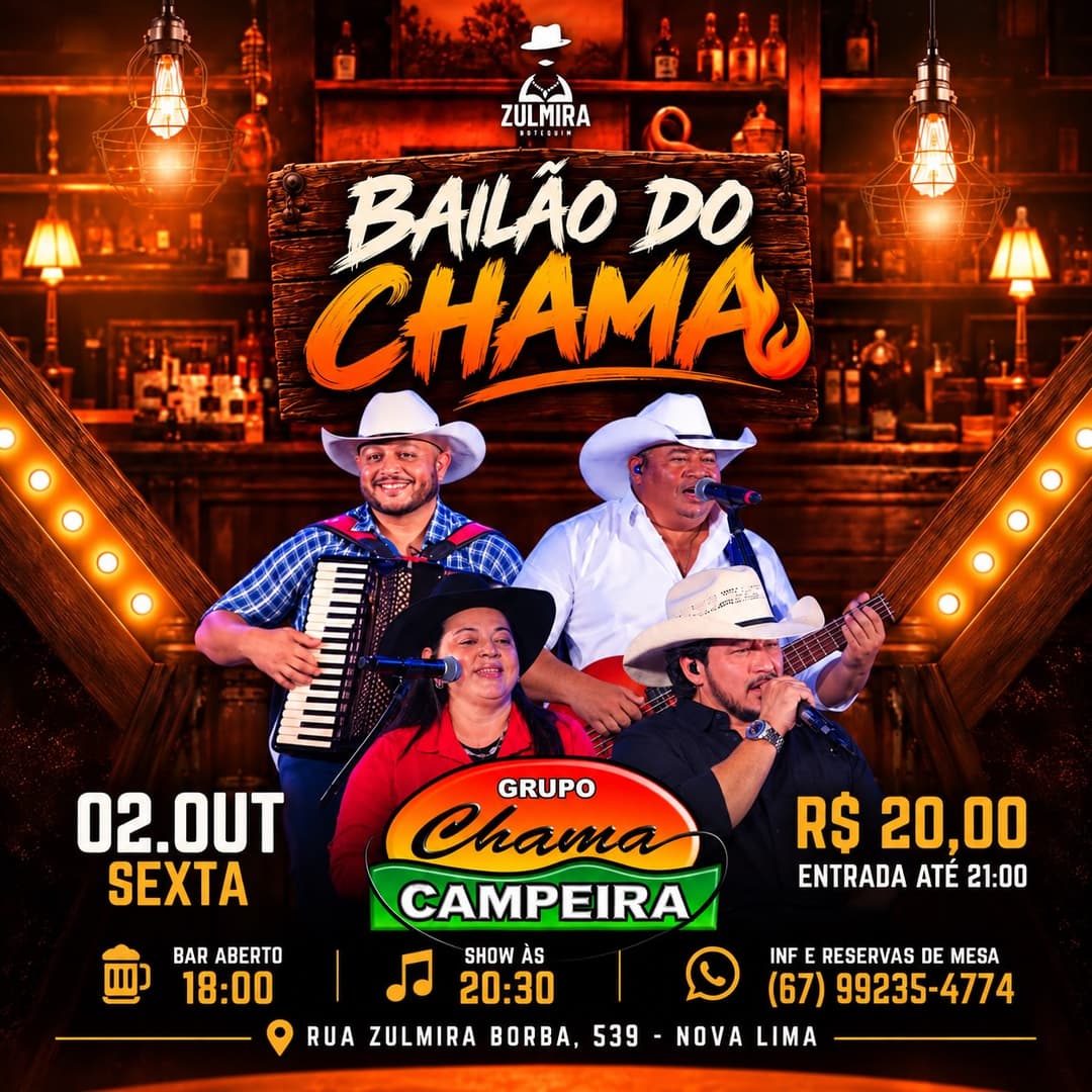 Flyer de Grupo Chama CAMPEIRA