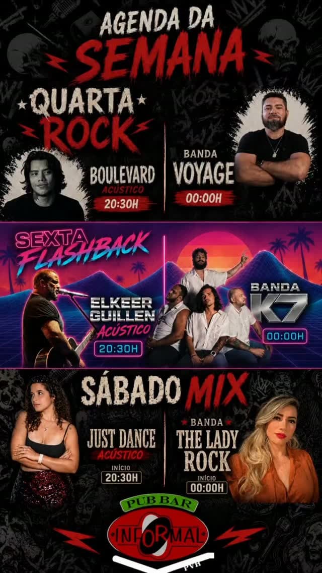Flyer de Just Dance e Banda The Lady Rock