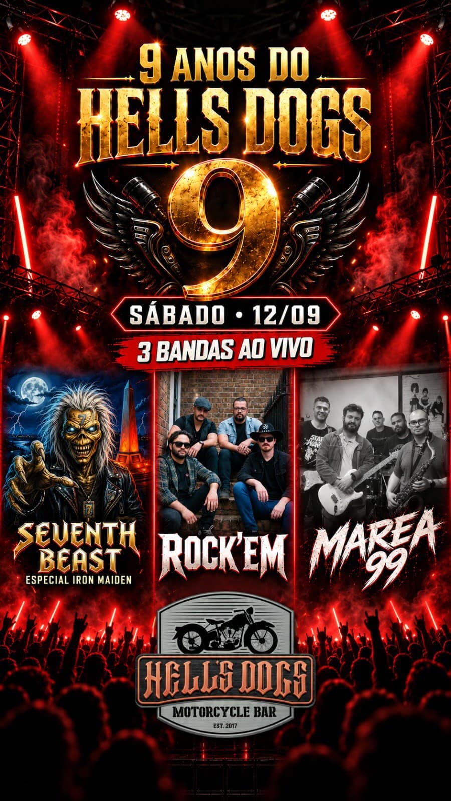 Flyer de Banda Marea99 e Seventh Beast