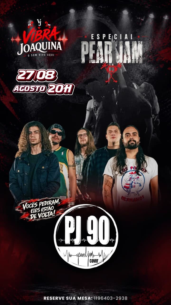 Flyer de Especial Pearl Jam