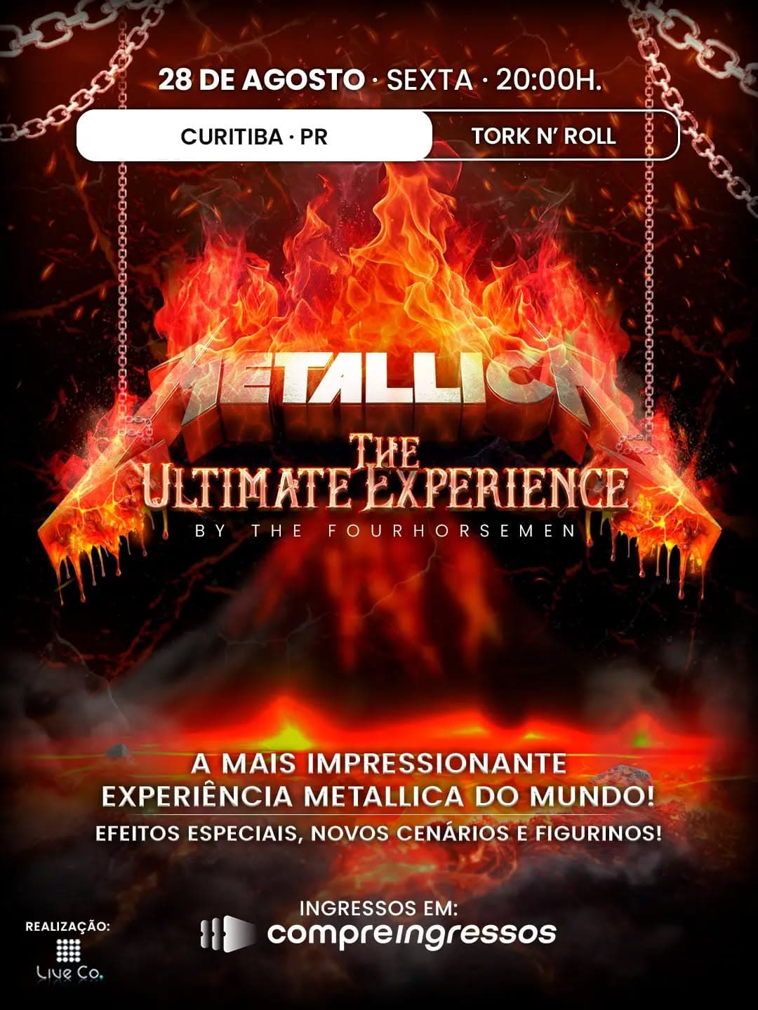 Flyer de The Four Horsemen, Banda Scarlet e mais 4 artistas