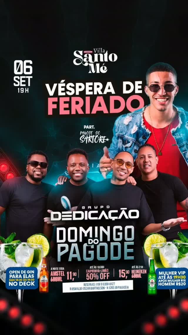 Flyer de Grupo Dedicação e Pagode do Santorê