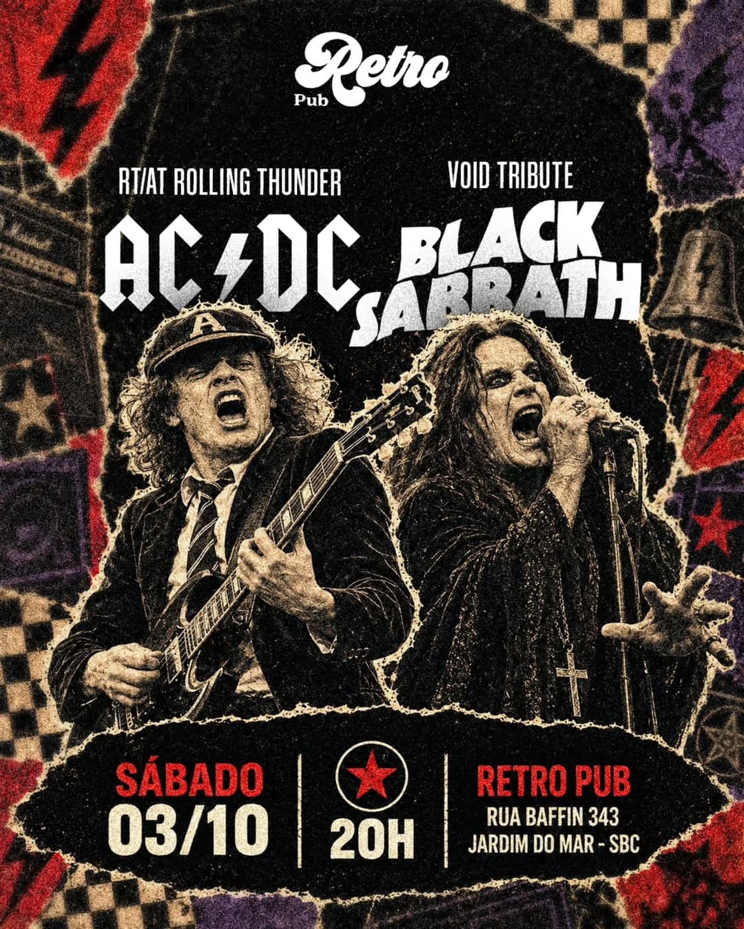 Flyer de Tolling Thunder e VOID TRIBUTE