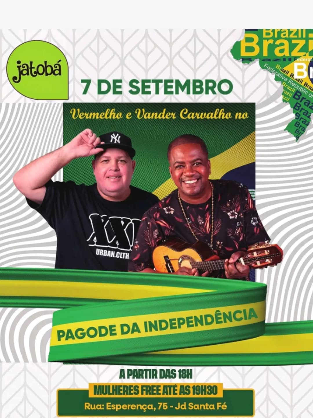 Flyer de Vermelho do Samba e Vander Carvalho
