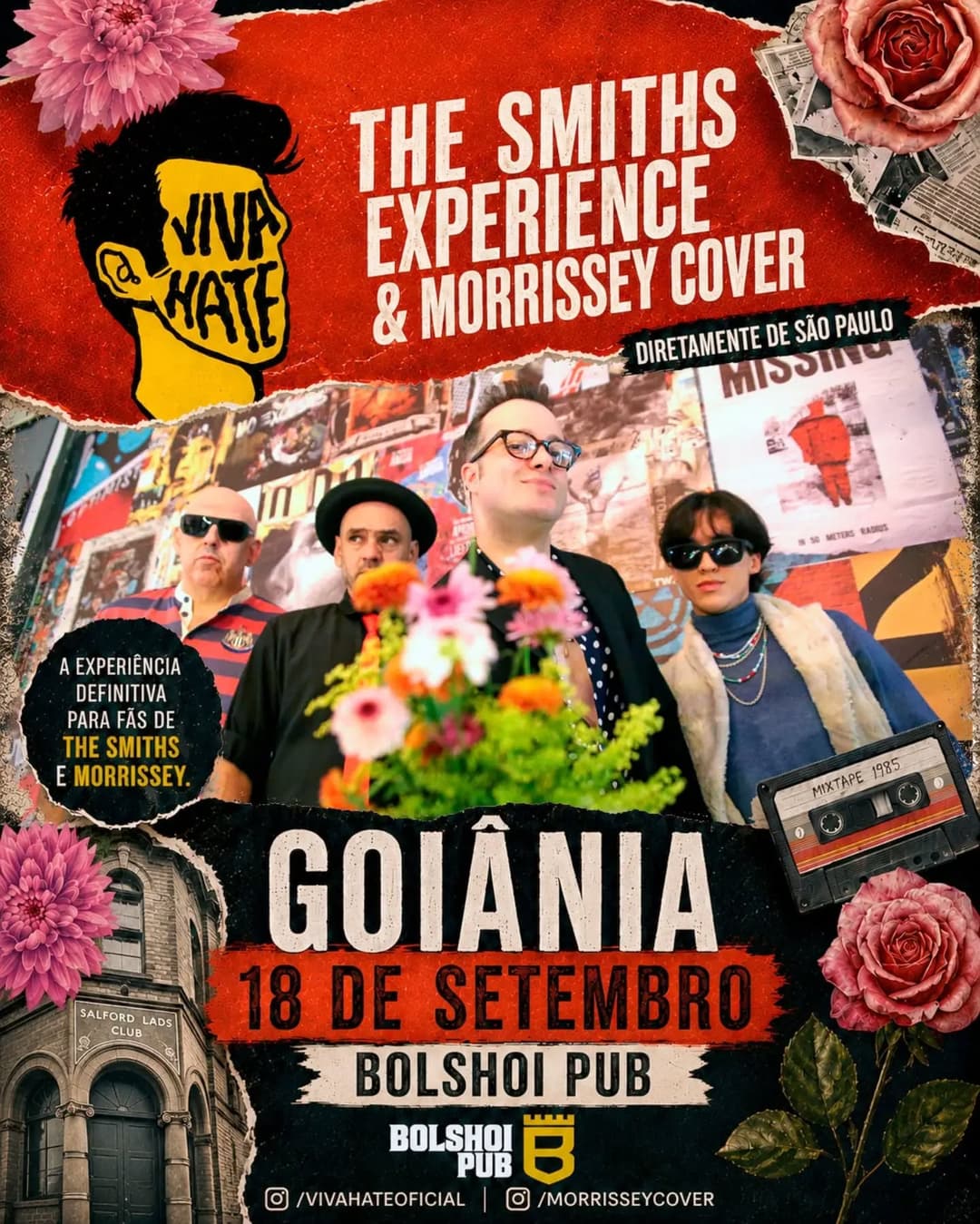 Flyer de Viva Hate, Strangeways e mais 2 artistas