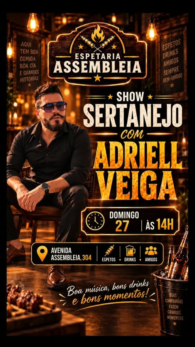 Flyer de Adriell Veiga