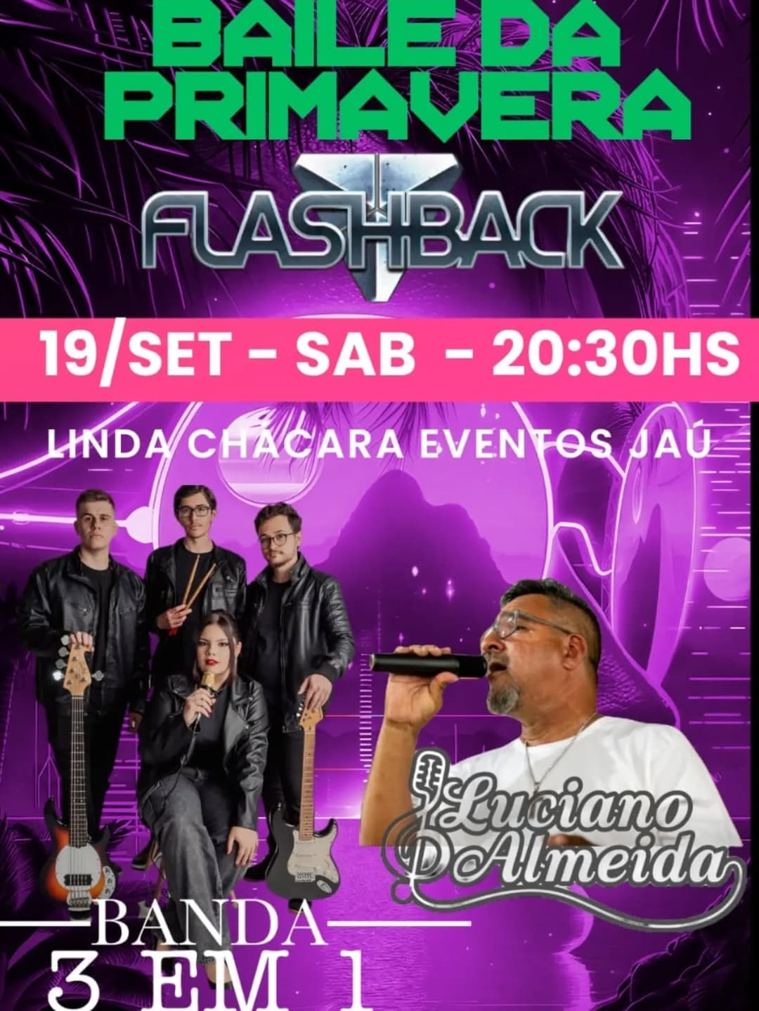 Flyer de Banda 3 em 1 e Luciano Almeida