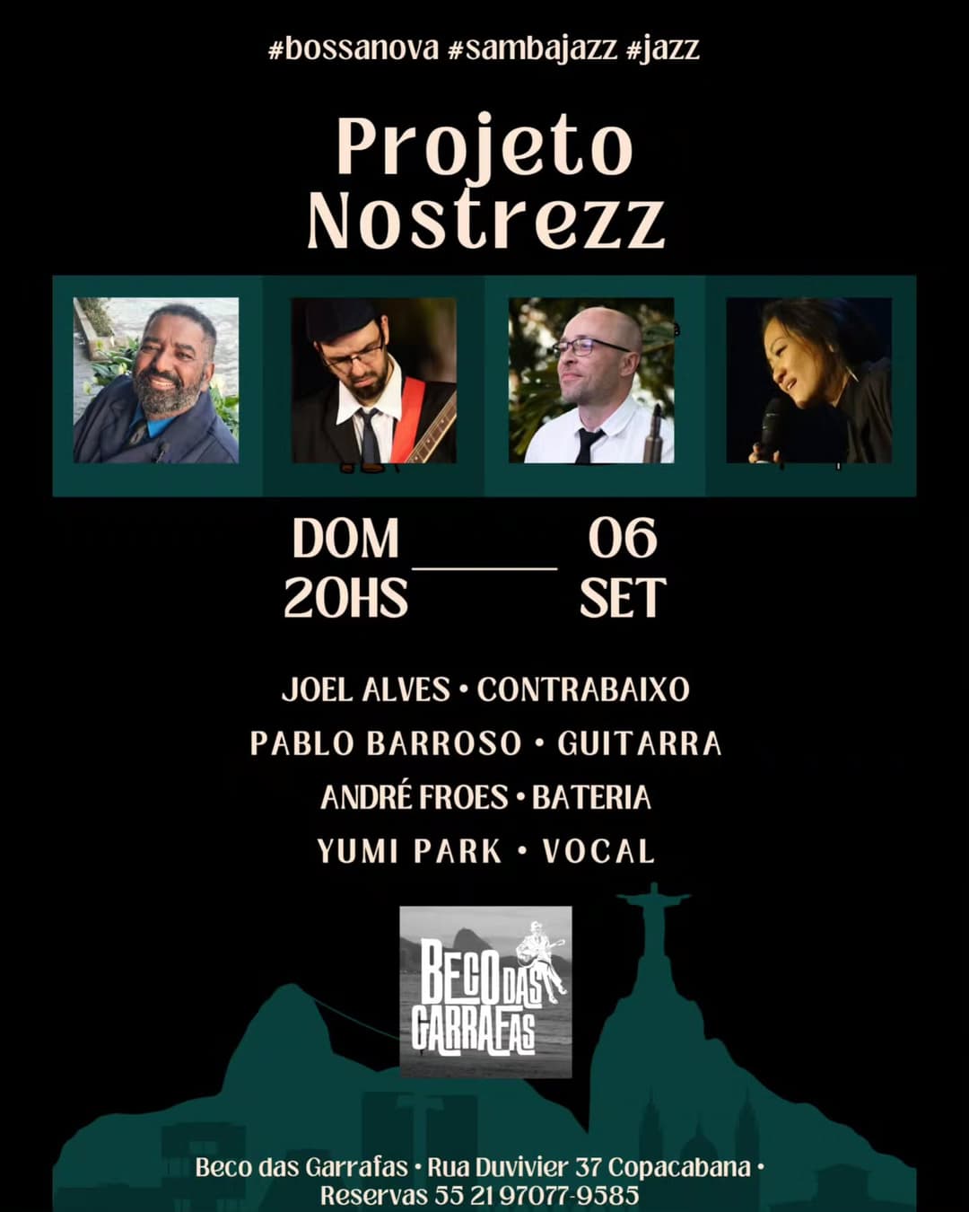 Flyer de Yumi Park, P. Barros, Joel Alves Jr e André Froes