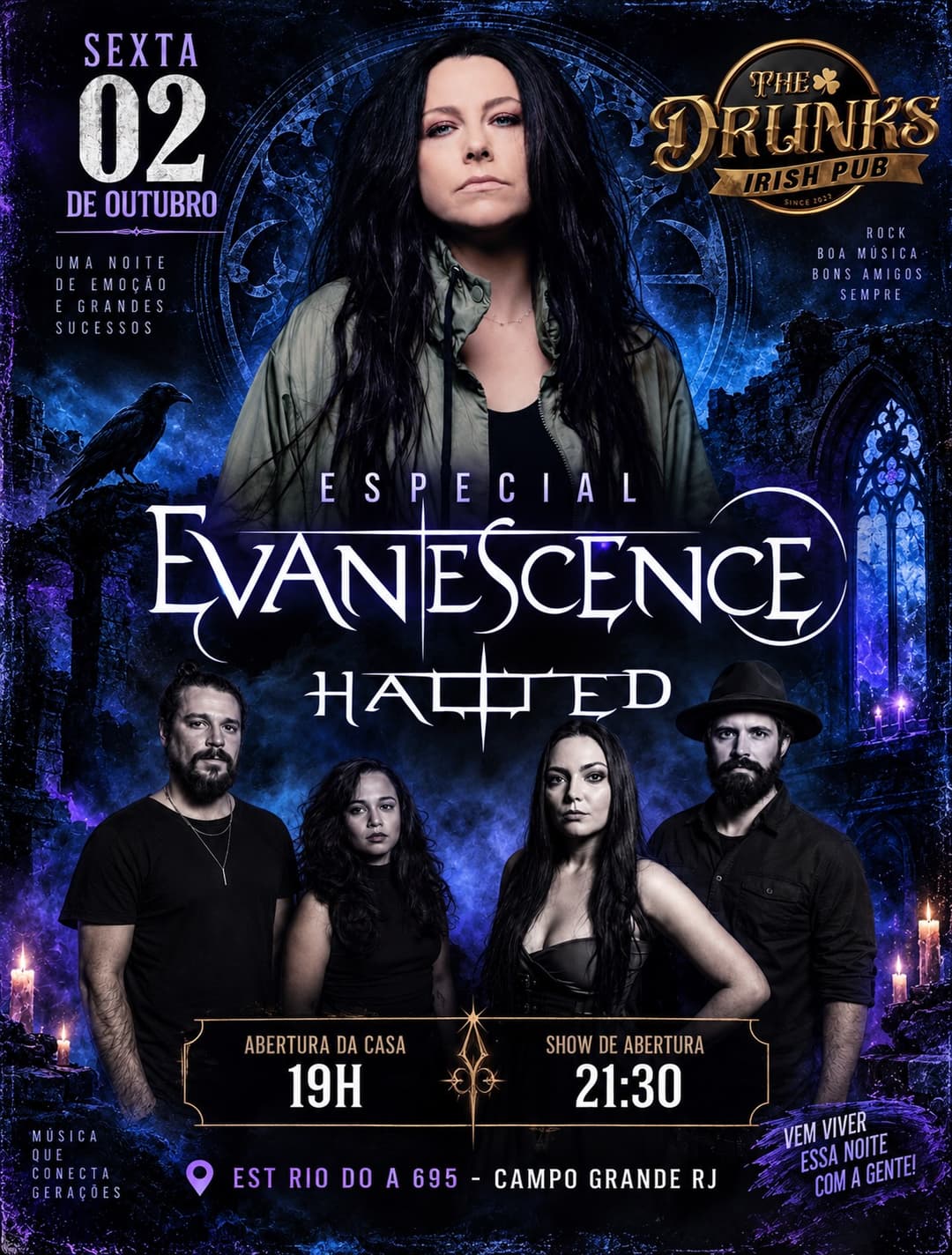 Flyer de Hallted e Especial Evanescence