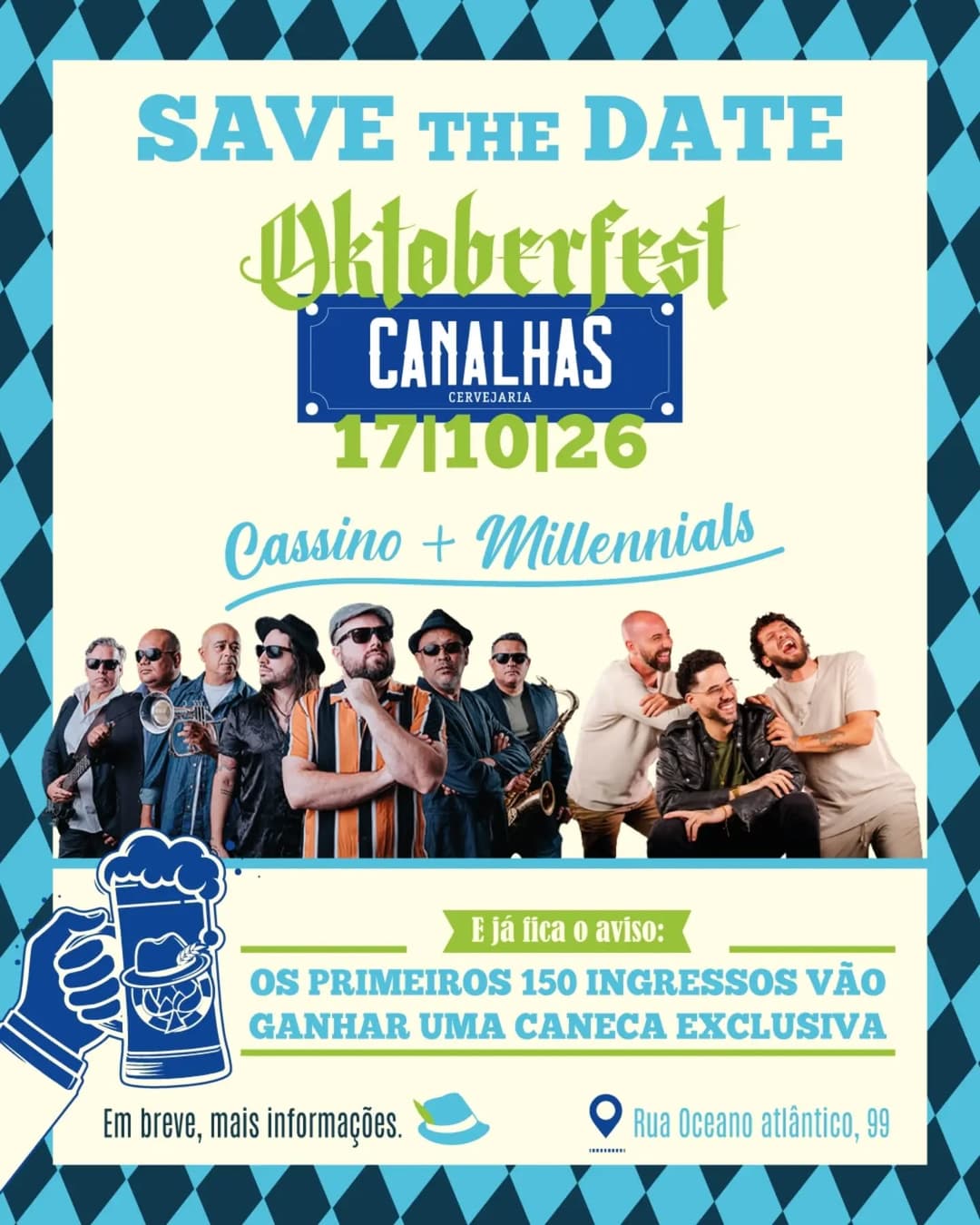 Flyer de Projeto Millenials e Cassino Boogie