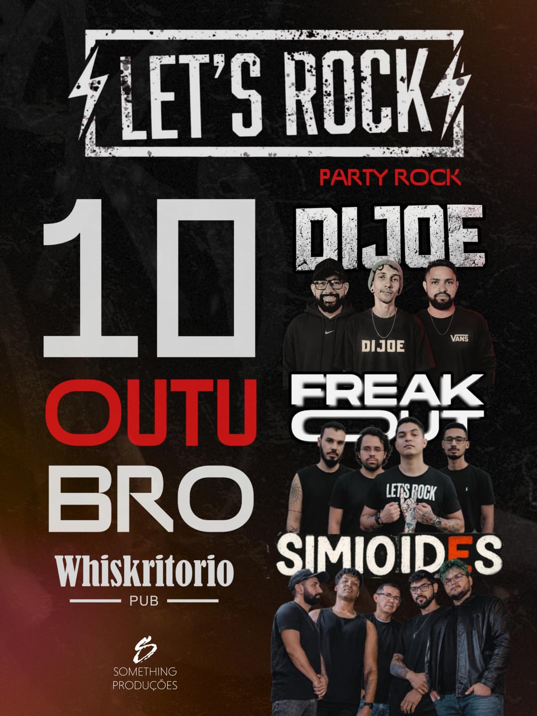 Flyer de DiJoe, FREAKOUT e Simioides