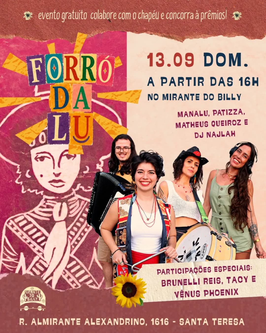 Flyer de ManaLu, Forró da Lu e DJ Najlah