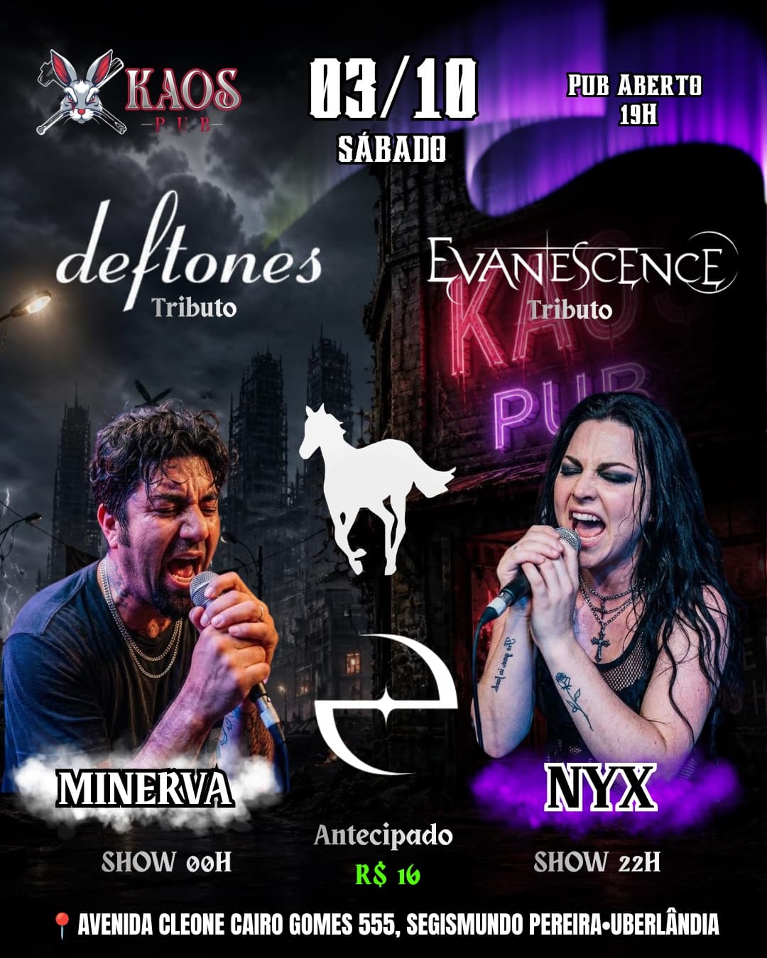 Flyer de Nyx e Minervab4nd