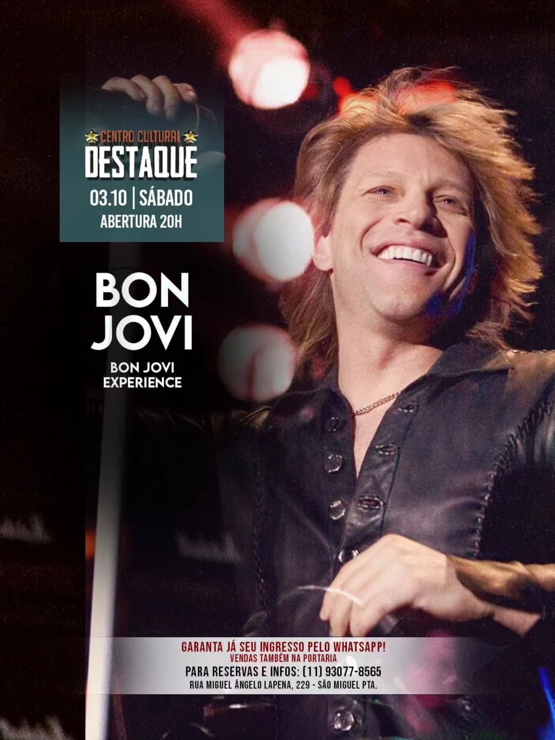 Flyer de Banda Bon Jovi Experience