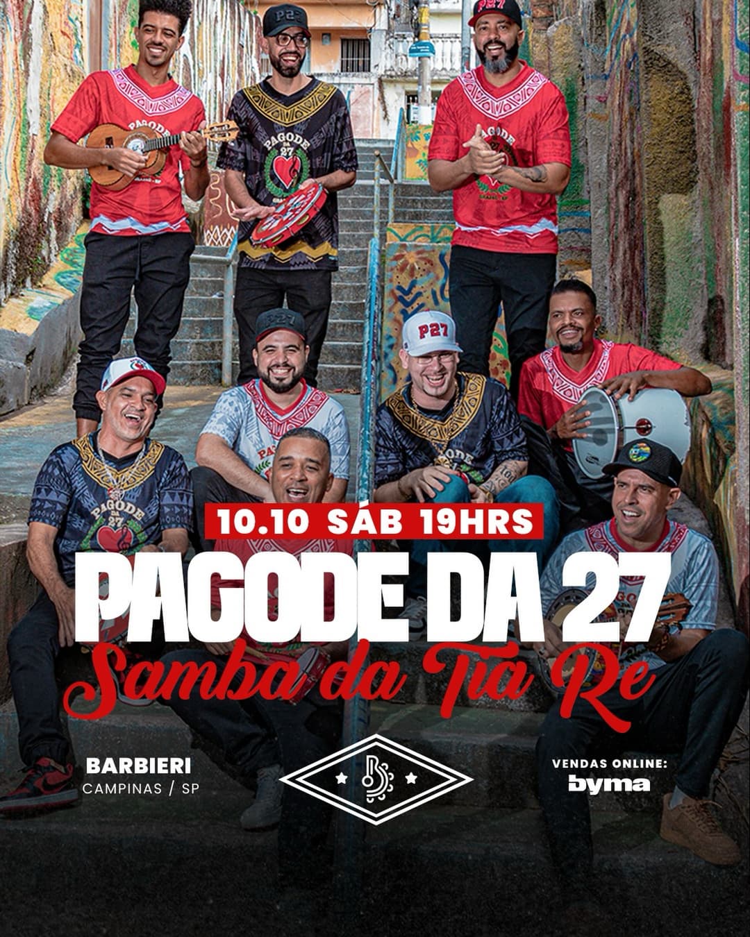 Flyer de Samba da Tia Rê e Pagode da 27