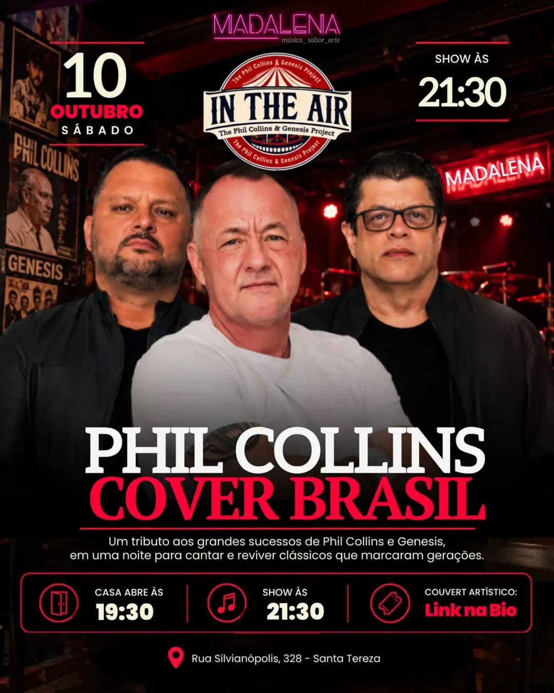 Flyer de Phil Collins Cover Brasil