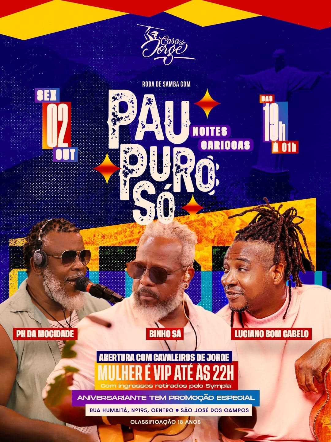 Flyer de Cavaleiros de Jorge e Pau Puro Só