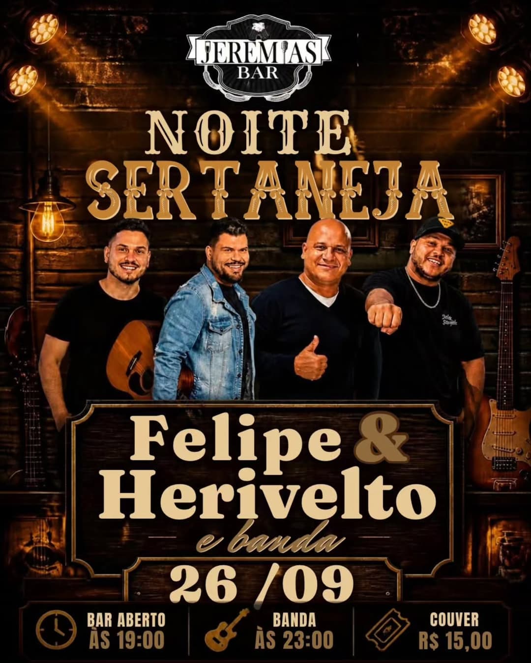 Flyer de Felipe & Herivelto e banda