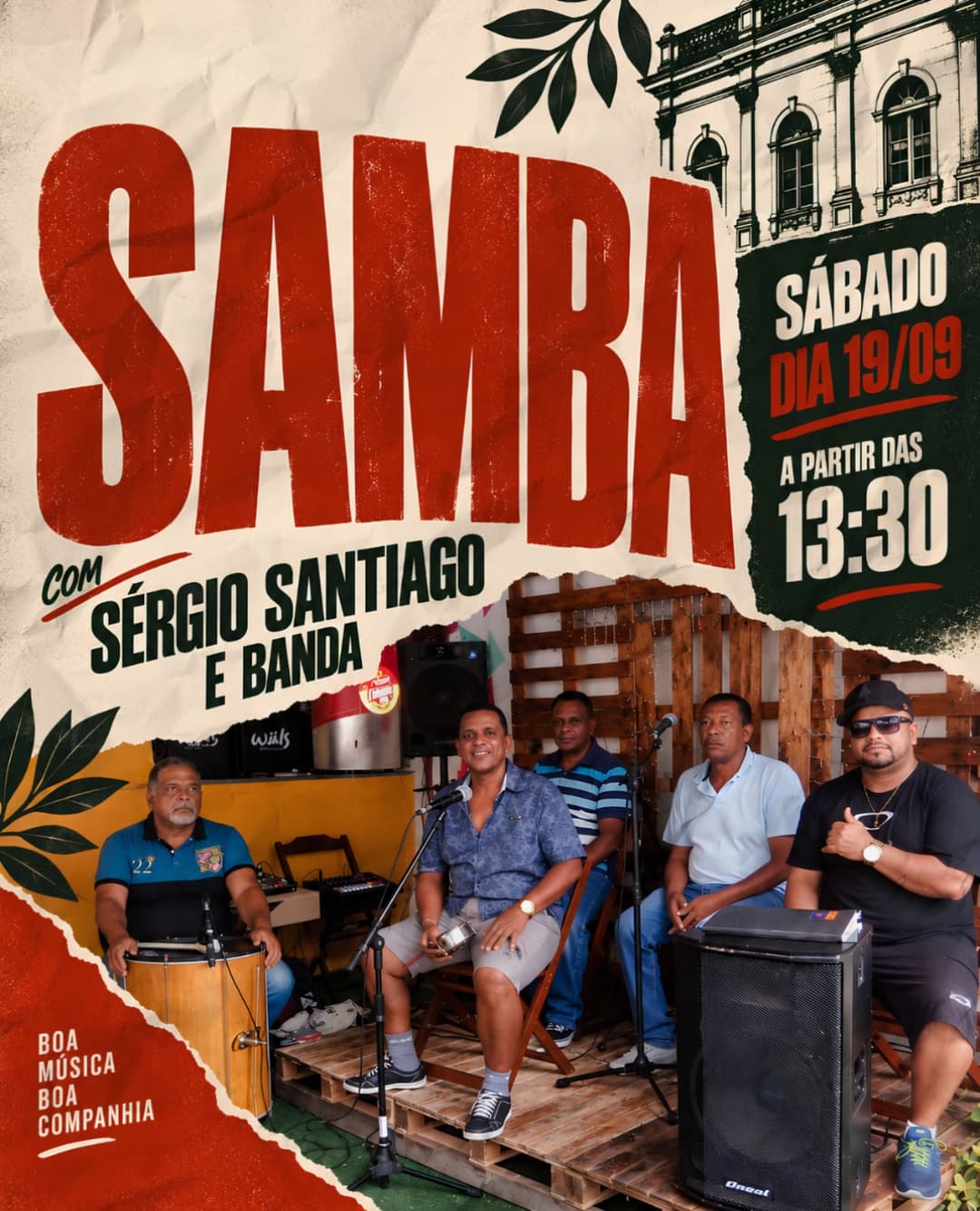 Flyer de Sérgio Santiago e Banda