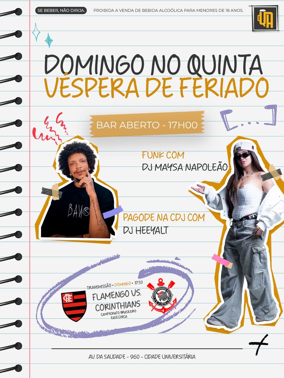 Flyer de Maysa Napoleao e DJ HeeyAlt