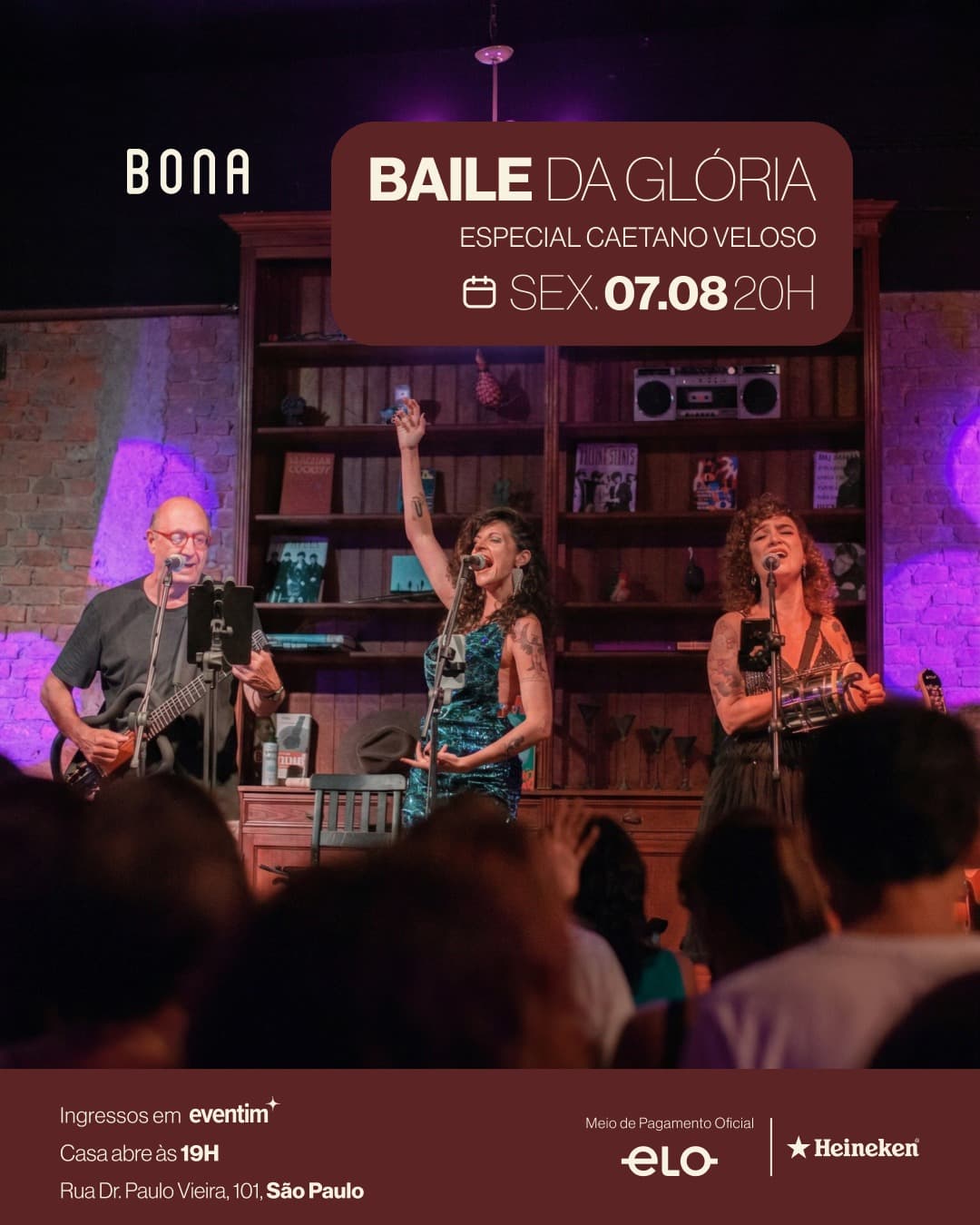 Flyer de Banda Glória e Baile da Glória