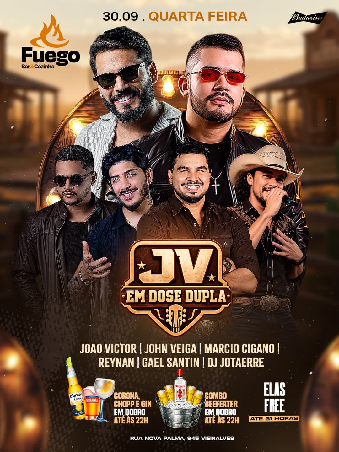 Flyer de John Veiga e João Victor