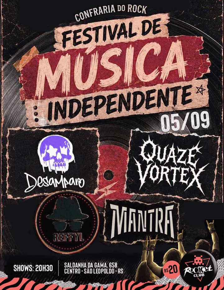 Flyer de Desamparo, Quazevortex, Reffyl e Mantra