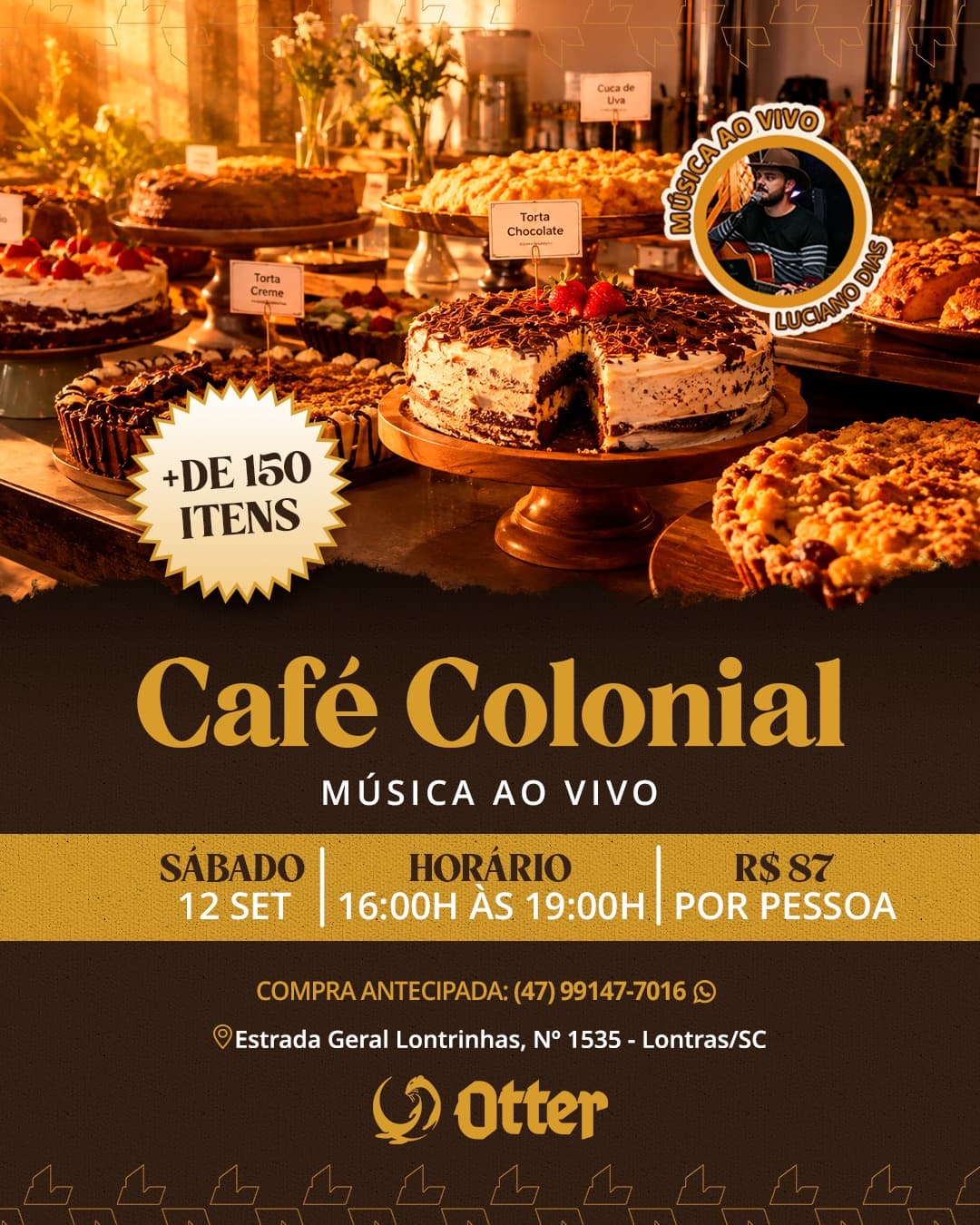 Flyer de Cantor Luciano Dias