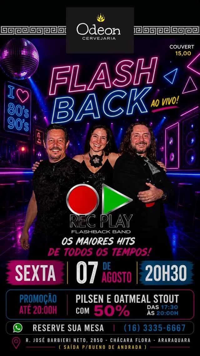 Flyer de Rec Play Flashback Band