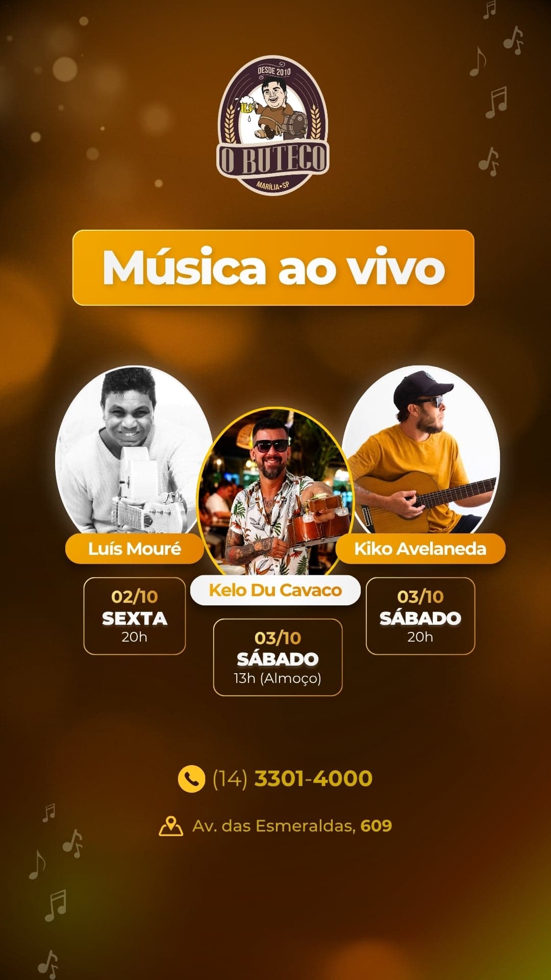 Flyer de Kelo Du Cavaco e Kiko Avelaneda