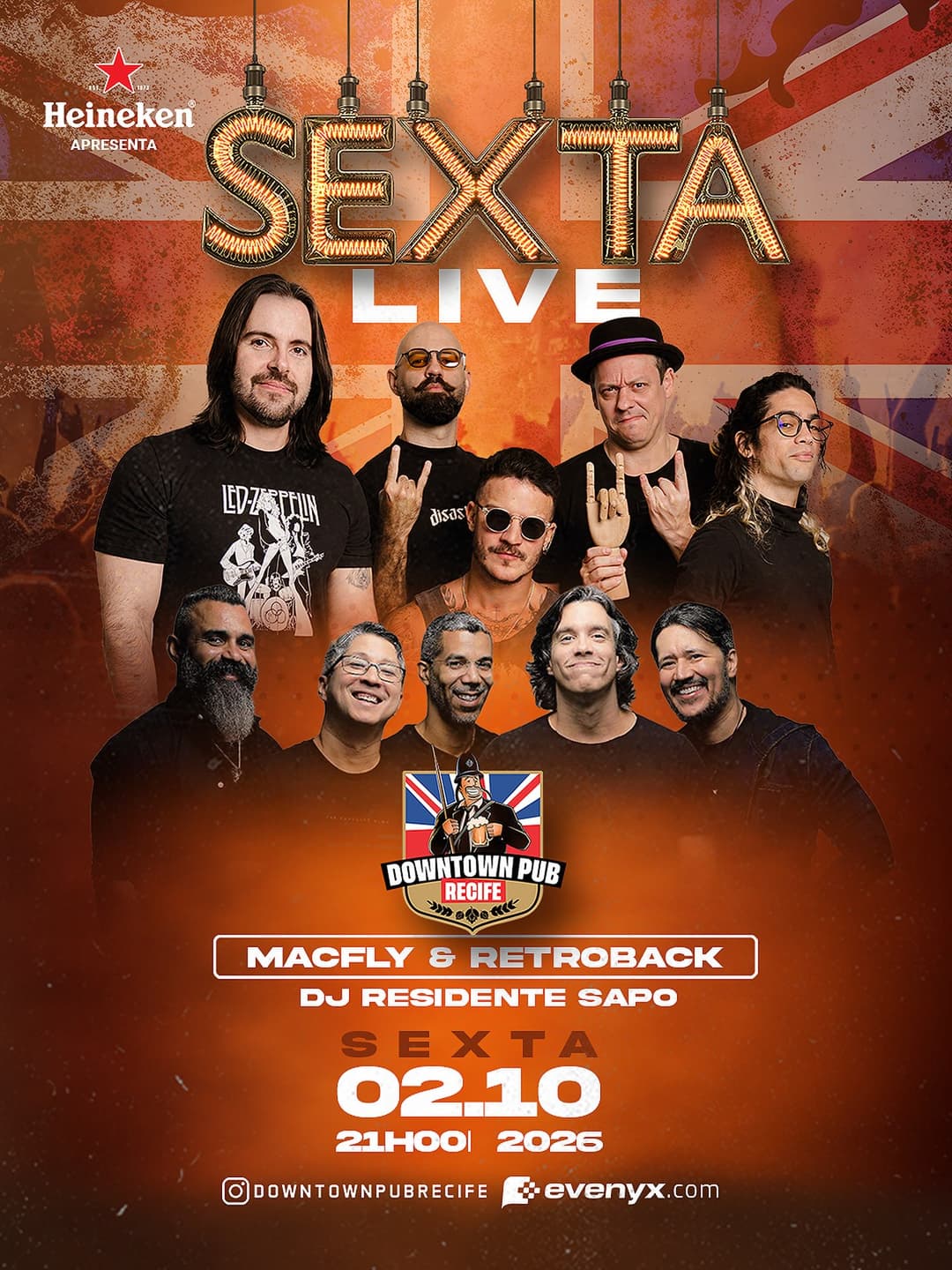 Flyer de MacFly & Retroback e DJ Residente Sapo