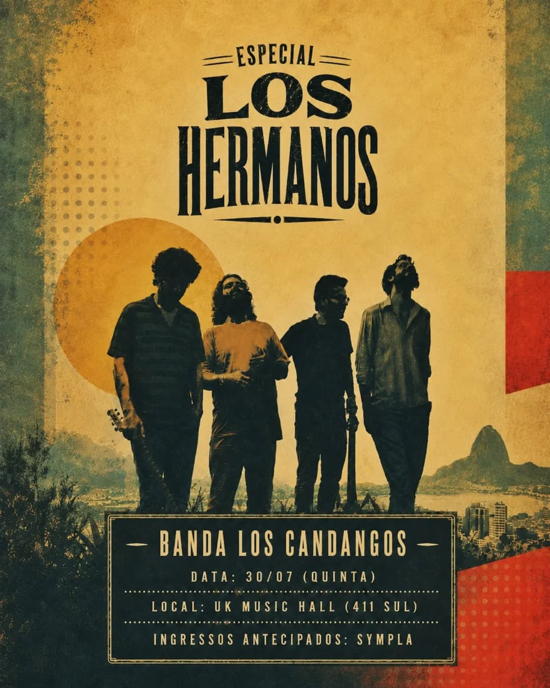 Flyer de Los Candangos e DJ Baketa