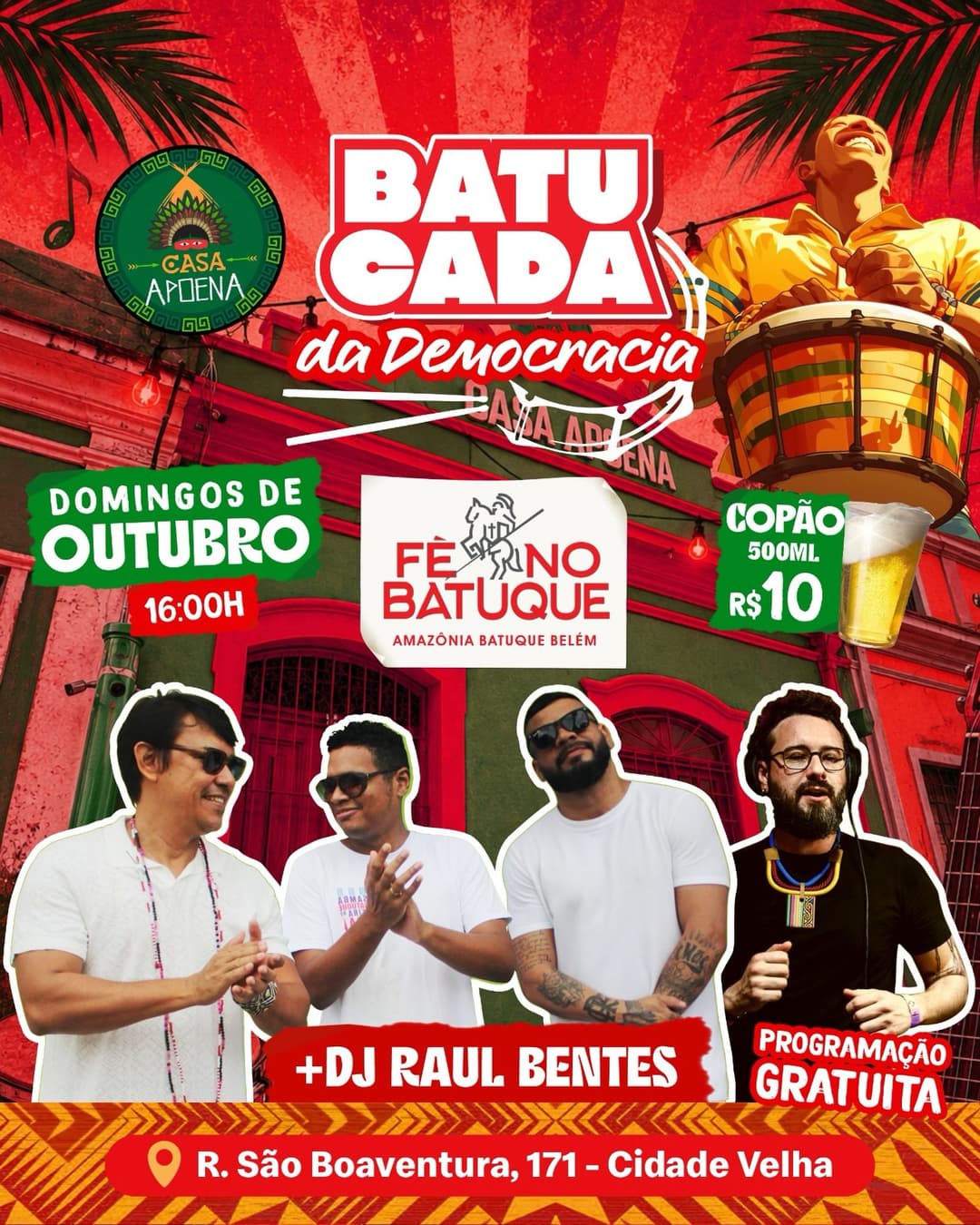 Flyer de DJ DESACOSTUMADO e Fé no Batuque