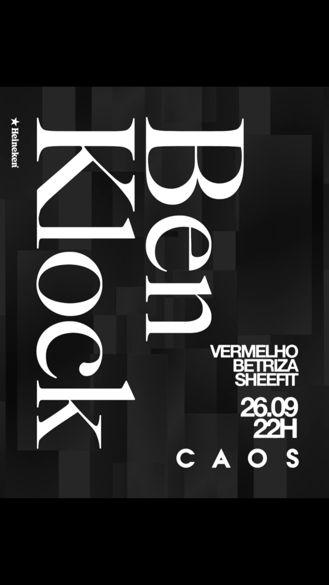 Flyer de Betriza, Ben Klock, mvermelho e sheefit