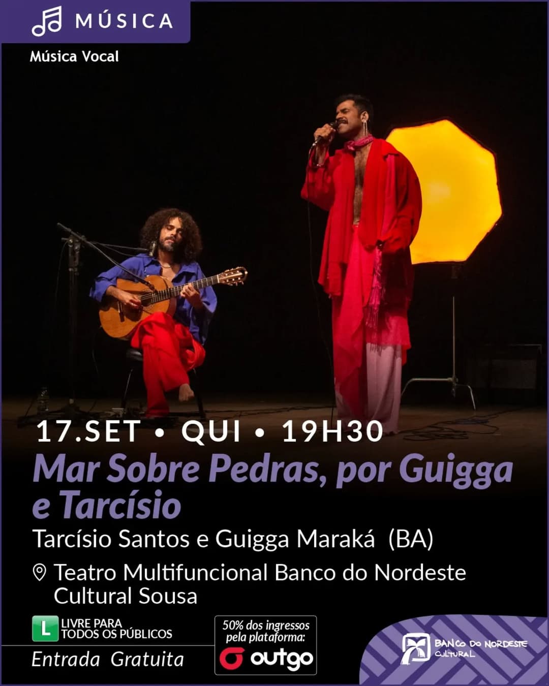 Flyer de Tarcísio Santos e Guigga Maraká