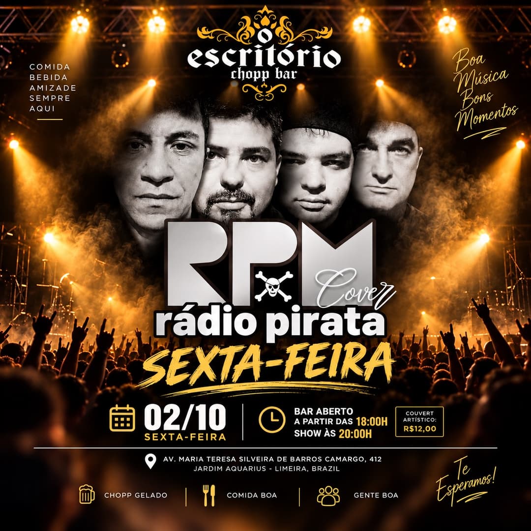Flyer de RPM Cover Rádio Pirata