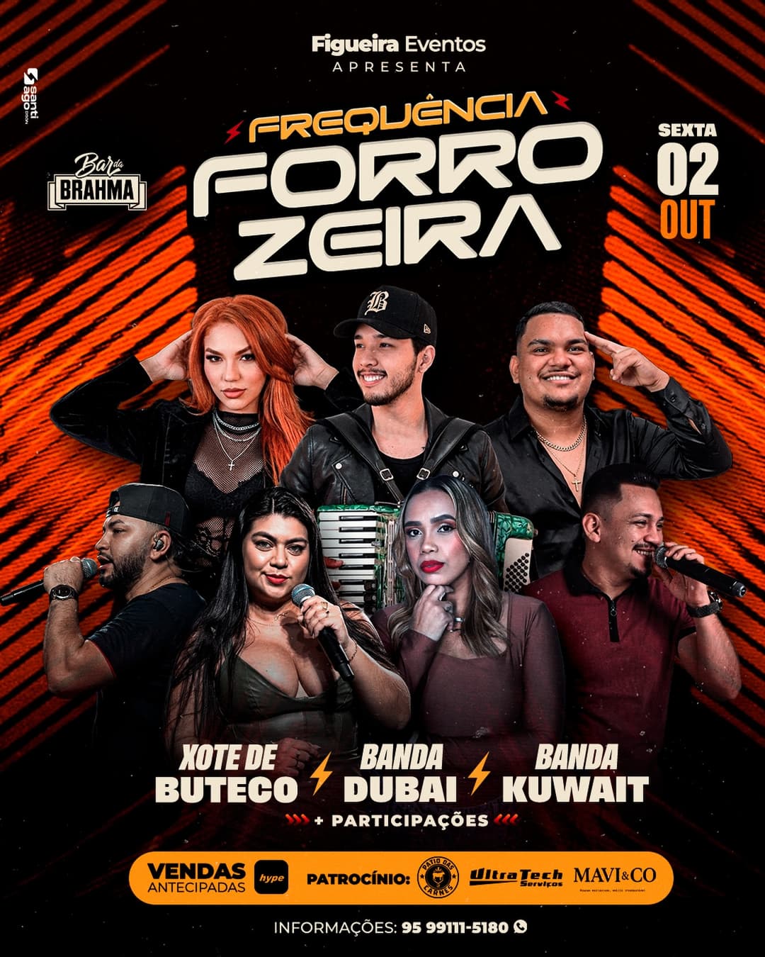 Flyer de Banda Dubai, Banda Kuwait e Xote de Buteco