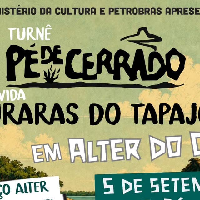 Flyer de Assoc. de Mulheres Indígenas Suraras do Tapajós e mais 2 artistas