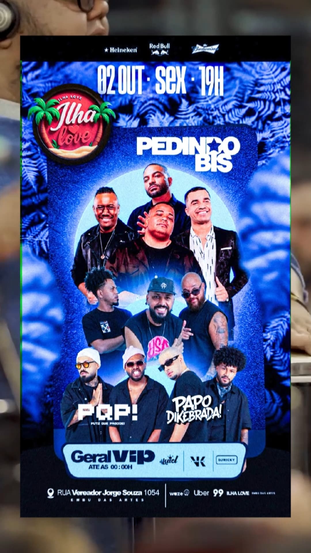 Flyer de DJ Ricky, PQP e Papo Dikebrada